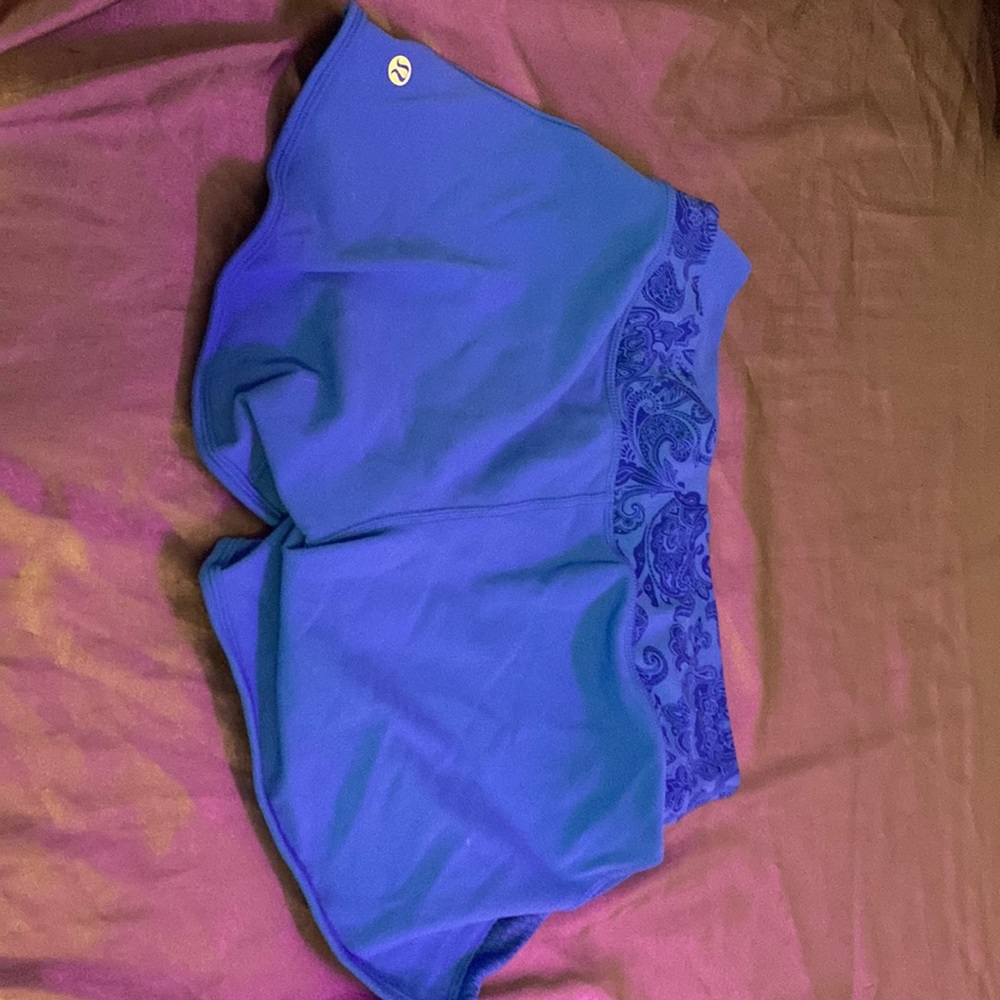 Old blue lululemon shorts with cross top